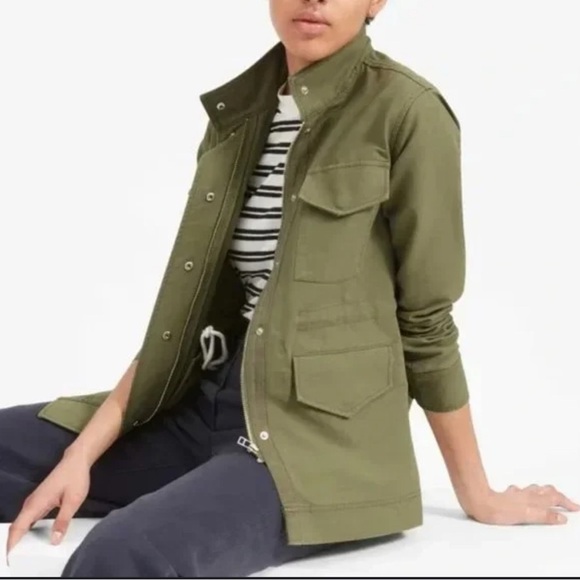 Everlane Utility Jacket in Olive Green Militar size Small 100% Cotton - Picture 2 of 12